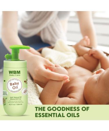 WBM Care Baby Oil - Moisturizing Massage Oil with Natural Ingredients and Vitamin E - 4.3 fl oz - Buy Online on GoSupps.com