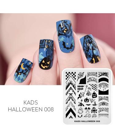 Shop KADS Halloween Nail Plates - Nail Art Stamping Kits with Pumpkin Bat & Skull Designs for DIY Decoration - Buy Online on GoSupps.com