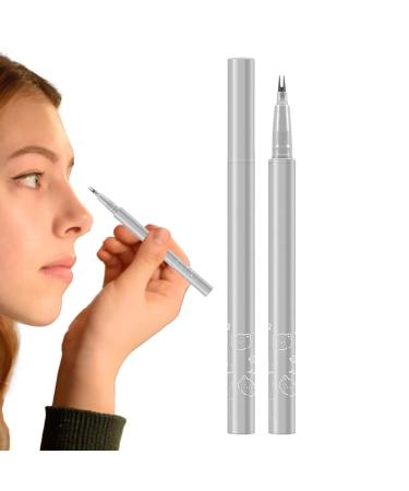 Niktule Eyeliner pencils - Dual-ended eyelash pencil and liquid eyeliner pen - Waterproof natural lower lash liner black makeup pens for girls and women