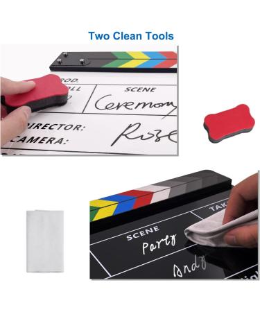 ANTEEKE 10x12inch Acrylic Movie Clapper Board Set - Film Clapboard for Decoration and Props - Buy Online on GoSupps.com