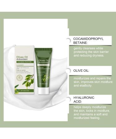 Nettoyant Visage L'huile D'olive - Nettoyage Doux Apaise La Peau Am liore S cheresse Convient Aux Peaux Sensibles Laisse Fra che Et Lisse(2PCS) - Buy Online on GoSupps.com