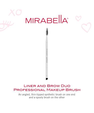 Mirabella Liner & Brow Duo Brush | Premium Cruelty-Free Makeup Brush | Hand-Sculpted Aluminum Handle for Flawless Blending - Buy Online on GoSupps.com
