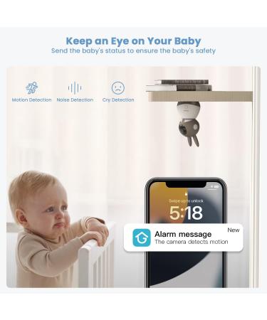 ieGeek 2K Wifi Baby Monitor with Camera, Night Vision, Phone App & 5 Screen Control - Smart Video Baby Monitor with Automatic Tracking, PTZ, Crying Detection, Temp and Humidity Sensor - Perfect Baby Gift - Buy Online on GoSupps.com