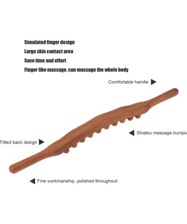 Jiawu Book Massage Roller Stick - 20 Pearls Wooden Gua Sha & Lymph Drainage Device for Body Massage & Acupuncture Relief - Buy Online on GoSupps.com