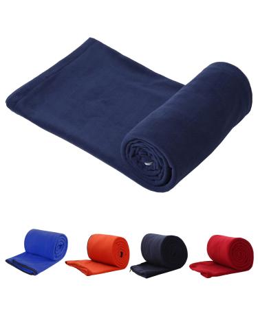 E-Onfoot Warm Cozy Microfiber Fleece Zippered Sleeping Bag Liners Darkblue