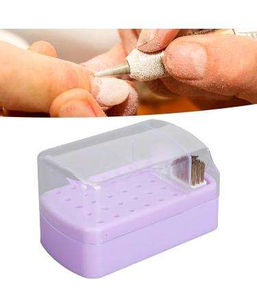 30 Deep Holes Dust Proof Organizer with Sturdy Base & Cleaning Brush Portable Nail Drill Bits Holder for On The Go Use (Purple) - Buy Online on GoSupps.com