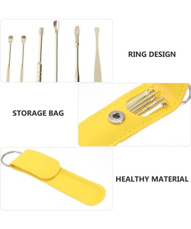 Ear Wax Removal Tool Set with Silicone Ear Plugs - Golden 11.5X2.7X1cm - Buy Online on GoSupps.com
