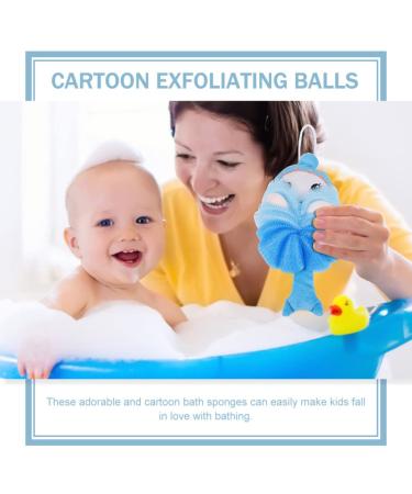 Lurrose Baby Registry Loofah Sponge Set for Kids - Cartoon Bath Sponges for Children Shower and Exfoliating, Baby Girl Newborn Essentials - 2 Pcs - Buy Online on GoSupps.com