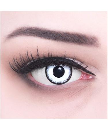 Shop White Crazy Zombie Fun Contact Lenses - -3.50 Diopters | Perfect for Halloween & Carnival - 1 Pair with Containers - Buy Online on GoSupps.com