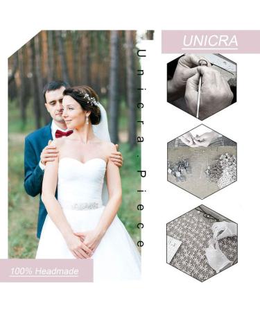 Unicra Bride Wedding Hair Comb Crystal Hair Accessories Bridal Flower Hair Pieces for Women and Girls (Silver) - Buy Online on GoSupps.com