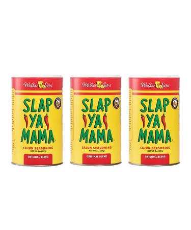 Slap Ya Mama Cajun Seasoning from Louisiana, Original Blend, No MSG and Kosher, 8 Ounce Can, Pack of 3 Original Cajun Blend 8 Ounce (Pack of 3)