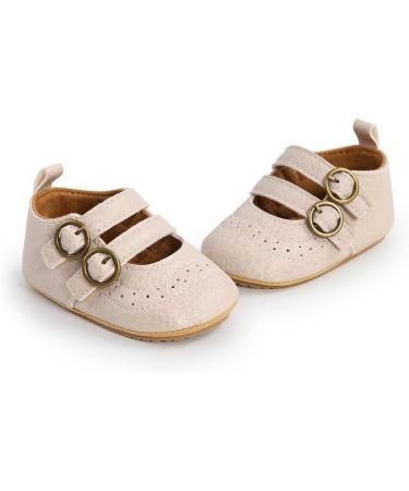 Baby Girls Mary Jane First Walking Shoes | Anti-Slip Princess PU Leather Infant Shoes (0-6 Months) - F Banki - Buy Online on GoSupps.com
