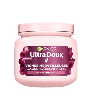 Garnier Ultra Doux Vignes Merveilleuses pour Cheveux D shydrat s - Masque Cheveux Hydratant R g n rant Intense - l'huile de p pin de raisin - 340 ml - Homme & Femme