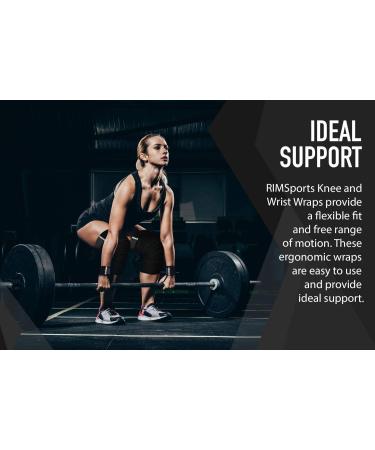 RIMSports Knee Wraps for Weightlifting & Squats - Ideal Elastic Support for Men and Women - 80 inches Black - Buy Online on GoSupps.com