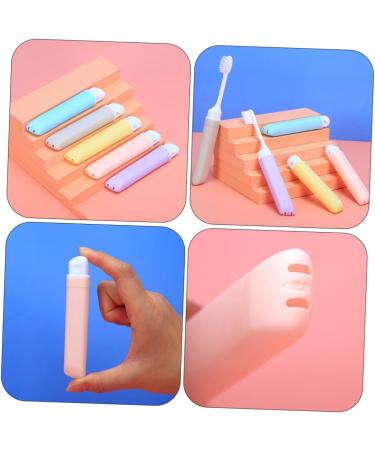 Buy SOLUSTRE 5pcs Folding Travel Toothbrush Set - Portable Travel Accessories for Adults - Ideal for Camping & Home Use - Buy Online on GoSupps.com