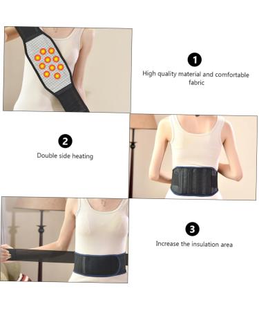 1pc Waist Support Heating Pad - Lumbar Massager Back Brace with Magnetic Bracket | Elastic Silk Screen Strap | Pain Relief & Comfort - Buy Online on GoSupps.com