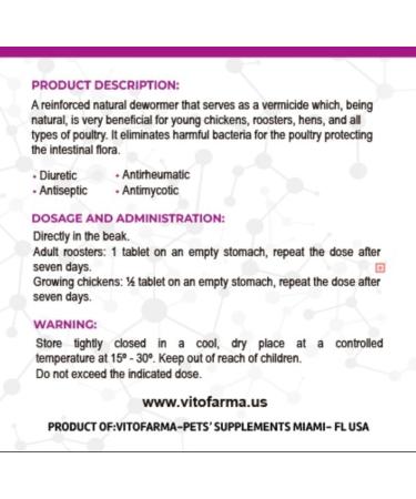 Depurox Forte 100 Tablets for Rooster, Hens, and Chickens - B12-5500 Ener-Jet Babybiotic Supplement - Buy Online on GoSupps.com