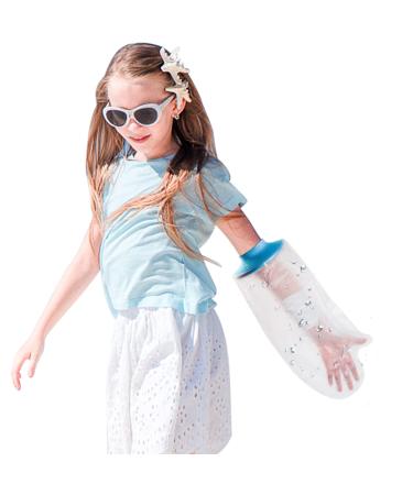 SUPERNIGHT Waterproof Cast Cover for Shower Child Half Arm for Bathe Watertight Cast Bandage Protector for Arm Wrist and Hand Wounds (Short)