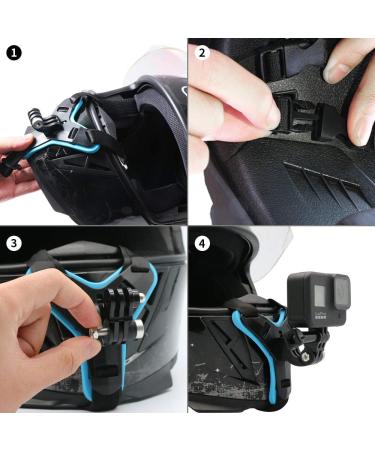 Surewo Motorcycle Helmet Chin Strap Mount for GoPro Hero and Action Cameras - Compatible with GoPro Hero 11/10/9/8/7/6/5, DJI Osmo Action, Insta360 ONE R, AKASO, Campark, YI - Easy to Mount and Secure for Safe Riding - Buy Online on GoSupps.com