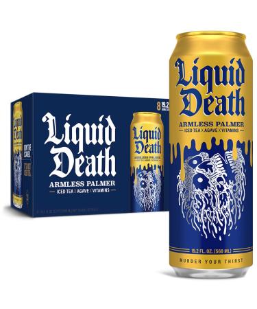 Liquid Death Iced Black Tea, Armless Palmer 19.2 oz King Size Cans (8-Pack) Armless Palmer 8 Pack (19.2 oz)