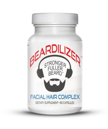 Beardilizer  - 1 Facial Hair and Beard Growth Complex for Men - 90 Capsules Powerful Nutrients Blend