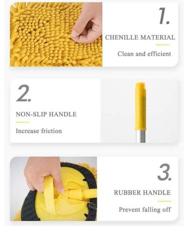 Rotating Mop Microfibre Outdoor Mop Washing Brush for Office Cleaning Household Cleaning Window Cleaning Yellow Commemoration Day to Pursue Happiness Smooth Sailing - Buy Online on GoSupps.com