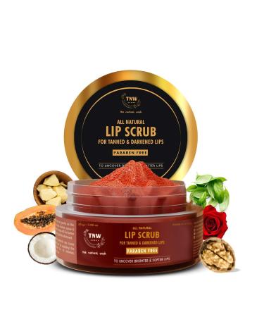 Lip Lightening & Brightening Lip Scrub For Tanned & Darkened Lips With Cocoa Butter Brown Sugar Shea Butter Papaya Natural Flowers For Unisex 25g