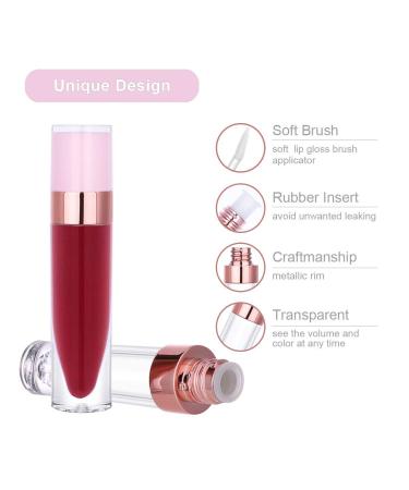 CAIYA 12Pcs Lip Gloss Tubes 6.4ml Empty Containers for DIY Lip Gloss - Pink Rose Gold | Refillable Lipstick Tubes with Rubber Stoppers - Buy Online on GoSupps.com