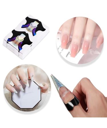 120 Self-Adhesive Swallow Nail Templates | Colorful Gel Nail Stencils for Extensions - Purple Stencil Designs - Buy Online on GoSupps.com