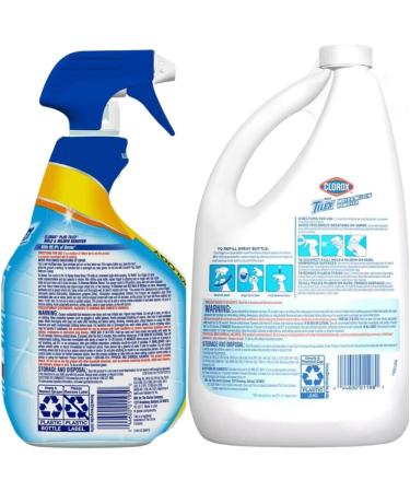 Tile Mold & Mildew Remover Bundle with Bleach - 32oz Spray 64oz Refill Gloves Brush & Cleaning Cloths - Buy Online on GoSupps.com
