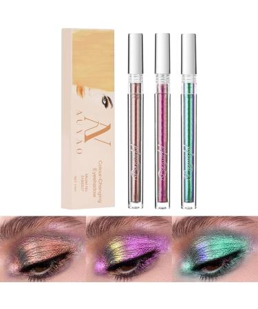  AUYAO Color Changing Eyeshadow 3 Colors Metallic Liquid Eyeshadow Durable and Long Lasting Multi-Color Holographic Makeup Fantastic Effect (A) - Buy Online on GoSupps.com