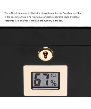 Humidor Cigar Box with Hygrometer Glass Top Cherry Matt Finish Holds 20-50 Cigars - Buy Online on GoSupps.com