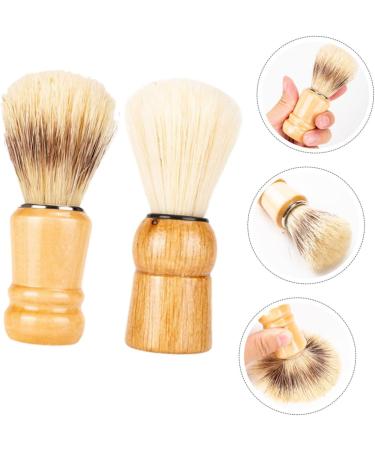 Frcolor 2-Pack Blood Stilling Shaving Brushes - Travel Razor & Hairdresser Neck Brush for Men - Premium Wood Hairbrush & Dust Cloth - Buy Online on GoSupps.com