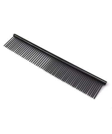 ZoCr Stainless Steel Pet Comb for Dogs Cats, Pet Grooming Comb with Different Spaced Rounded Teeth (Black)