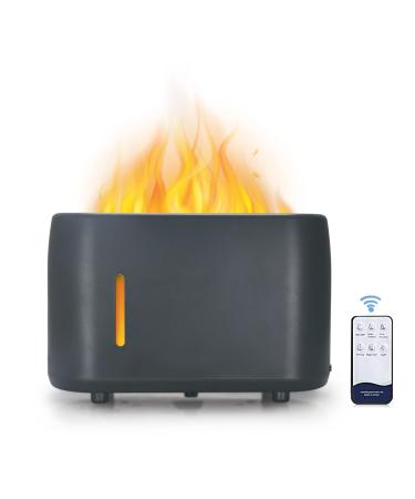 Aroma diffuser with flames effect ultrasound 7 colorful light humidifier fragrance oil diffuser for essential aroma oil aromatherapy Air humidifier 2 fog mode waterless automatic switch -off (gray)