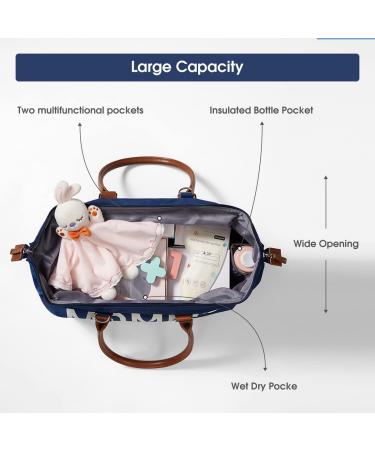 SEEDNUR Diaper Bag Tote | Large Capacity Mommy Bag for Hospital and Travel | Pink - Buy Online on GoSupps.com