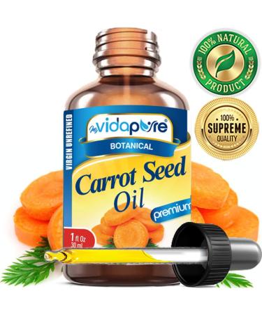 MYVIDAPURE CARROT SEED OIL WILD GROWTH Daucus Carota 100% Pure VIRGIN UNREFINED Undiluted for Skin, Face, Hair, Lip and Nail Care (1 Fl Oz) 1 Fl Oz (Pack of 1) - Buy Online on GoSupps.com