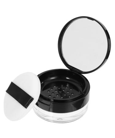 DRESSOOS Cosmetic Case with Powder Puff Blusher Refillable Loose Powder Holder Travel Makeup Case Puff Case