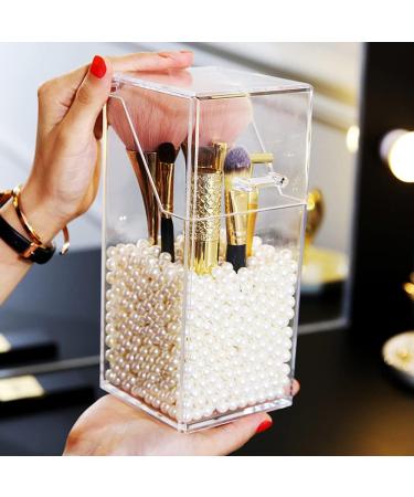 Mulinhai Acrylic Makeup Brush Holder | Stylish Cosmetic Organizer for Dressing Tables & Bathrooms Perfect Storage Solution - Buy Online on GoSupps.com