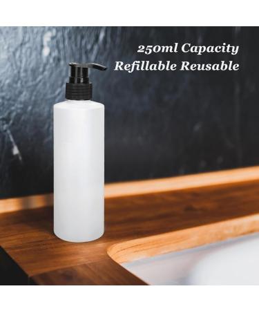 Dewin 2 Piece 250ml Refillable Pump Dispenser - Ideal for Massage Oil Lotion Shampoo & Shower Gel - Reusable & Convenient - Buy Online on GoSupps.com