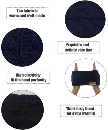 Simoda 4 Pieces Women Winter Warm Fuzzy Fleece Lined Headband Thick Cable knitted Ear Warmer Headwrap (#1) - Buy Online on GoSupps.com