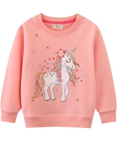 Girls Unicorn Sweatshirt - Long Sleeve Cotton Top for Kids, Ages 1-12 - Buy Online on GoSupps.com