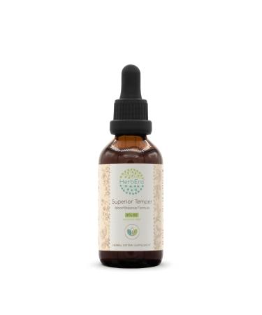 HerbEra Superior Temper B60 Alcohol-Free Extract Tincture: Ashwagandha Root, St. John's Wort Herb, Ginkgo Biloba Leaf, Lemon Balm Leaf. Mood Balance Formula 2 Fl Oz 2 Fl Oz (Pack of 1)