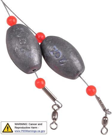 6pcs Fishing Egg Sinker Weight Rigs for Saltwater Fishing - Grouper Bottom Fishing Rigs 0.5oz - Buy Online on GoSupps.com
