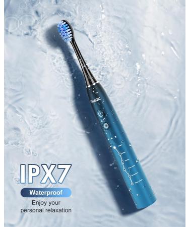Sonic Electric Toothbrush for Adults - 40000VPM 6 Modes 3 Intensity Travel Case 60 Days Battery Life Rechargeable Wireless Charging - Buy Online on GoSupps.com