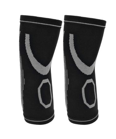 ZJchao Compression Elbow Support Sleeve for Running Keep Warm Antiskid Fit the Elbow Joint Evenly Reduce Muscle Swelling (Black and Gray)