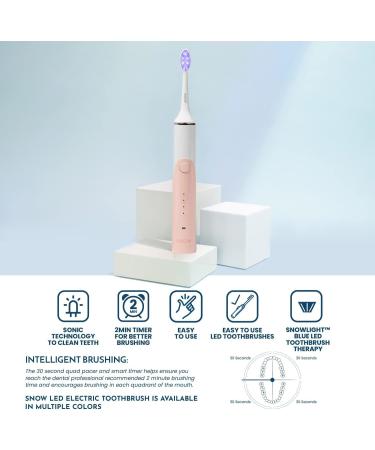 Snow LED Electric Toothbrush Gen 2 - Rechargeable Sonic Toothbrush for Adults - Whitening & Cleaning with LED Light - Coastal Sunset Pink - Buy Online on GoSupps.com