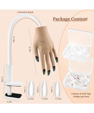 ANGNYA Silicone Nail Practice Hand with 200PCS Tips - Flexible Fake Hand for Acrylic Nails Practice - Buy Online on GoSupps.com