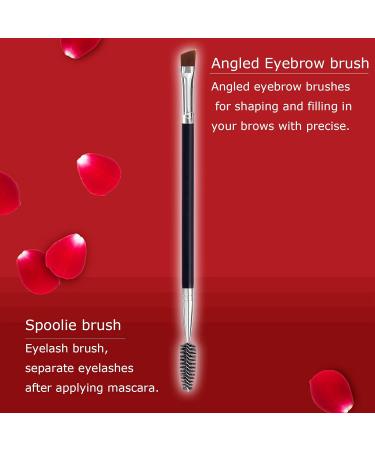 Duo Eyebrow Brush with Angled Brush and Spoolie - Eyelash Comb Tool (1 Pc) - Buy Online on GoSupps.com
