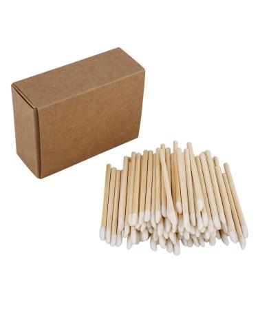 LIDEBLUE 100pcs Disposable Makeup Applicators Lipstick Applicators Applicator Lip Gloss Wand with Wooden Handle Lip Brushes for Lip Extension Application Makeup Kits